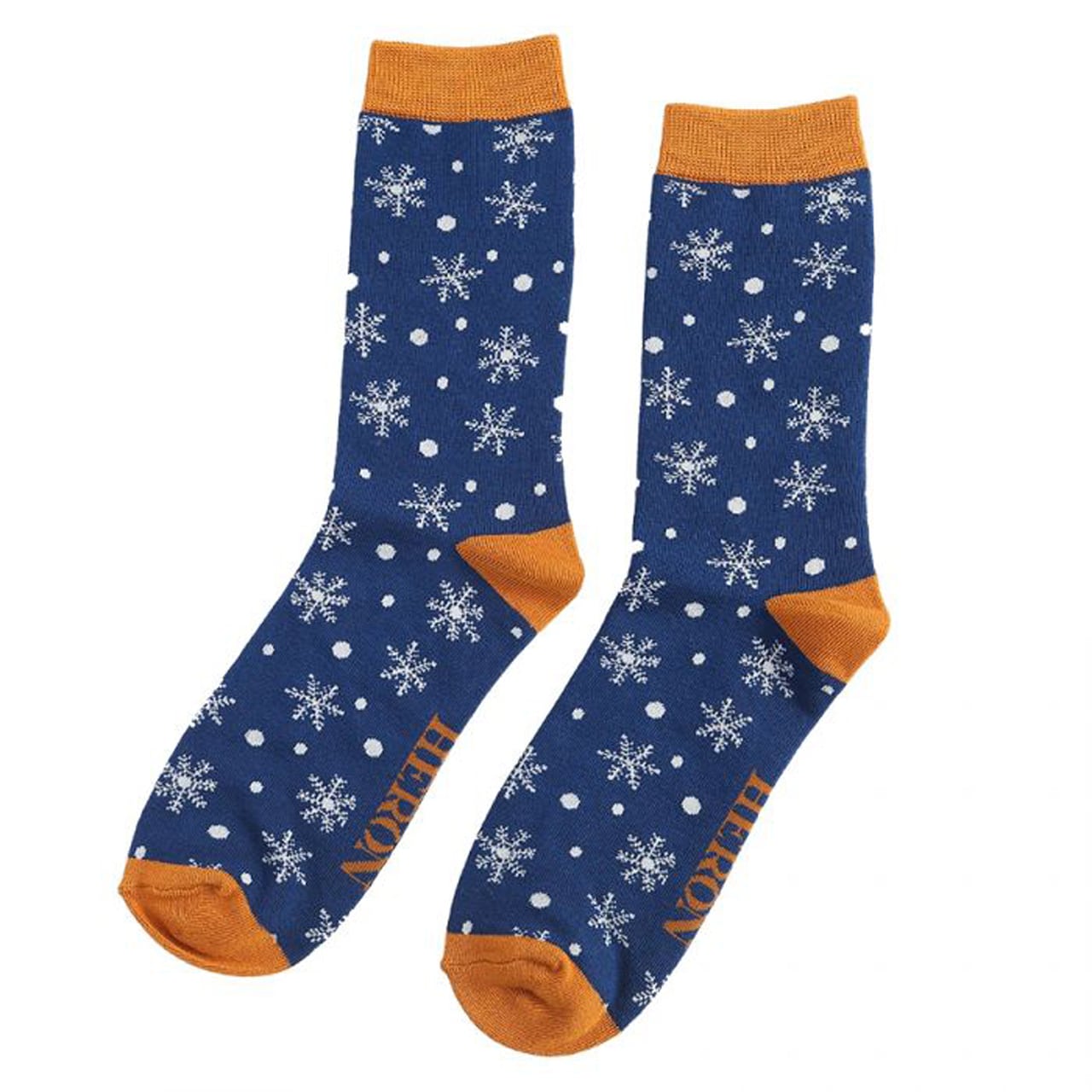 Mr. Heron Socken Schneeflocken blau