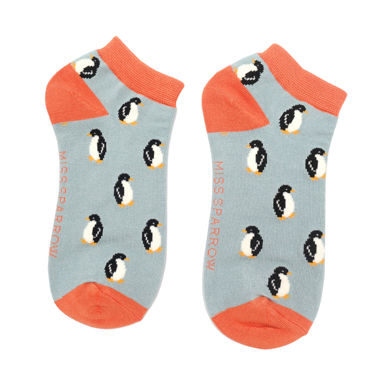 Miss Sparrow Socken low Pinguine hellblau