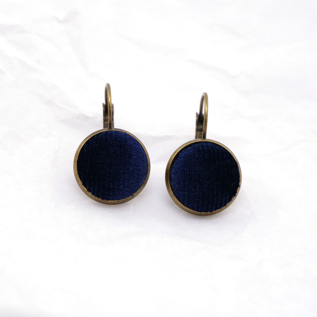Ohrring Samt royalblau front