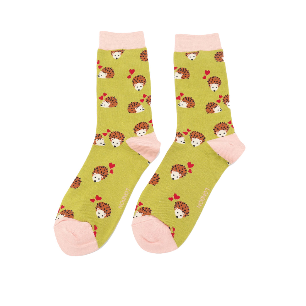 Miss Sparrow Socken Igel + Herzli grün