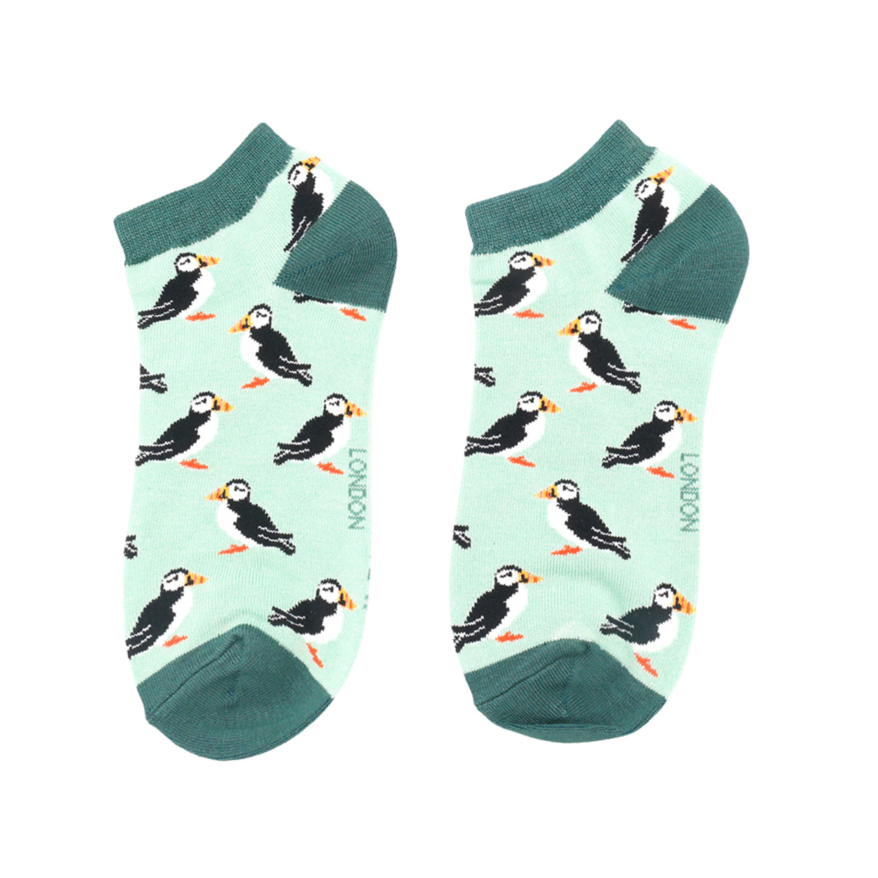 Miss Sparrow Socken low Puffins mint