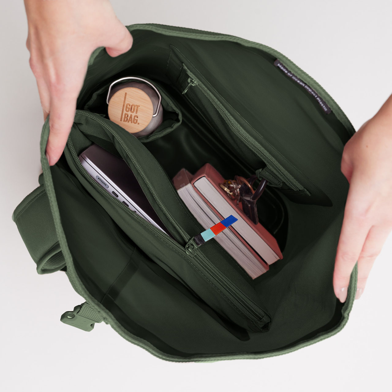 GOT BAG Rolltop lite 2.0 algae oben offen