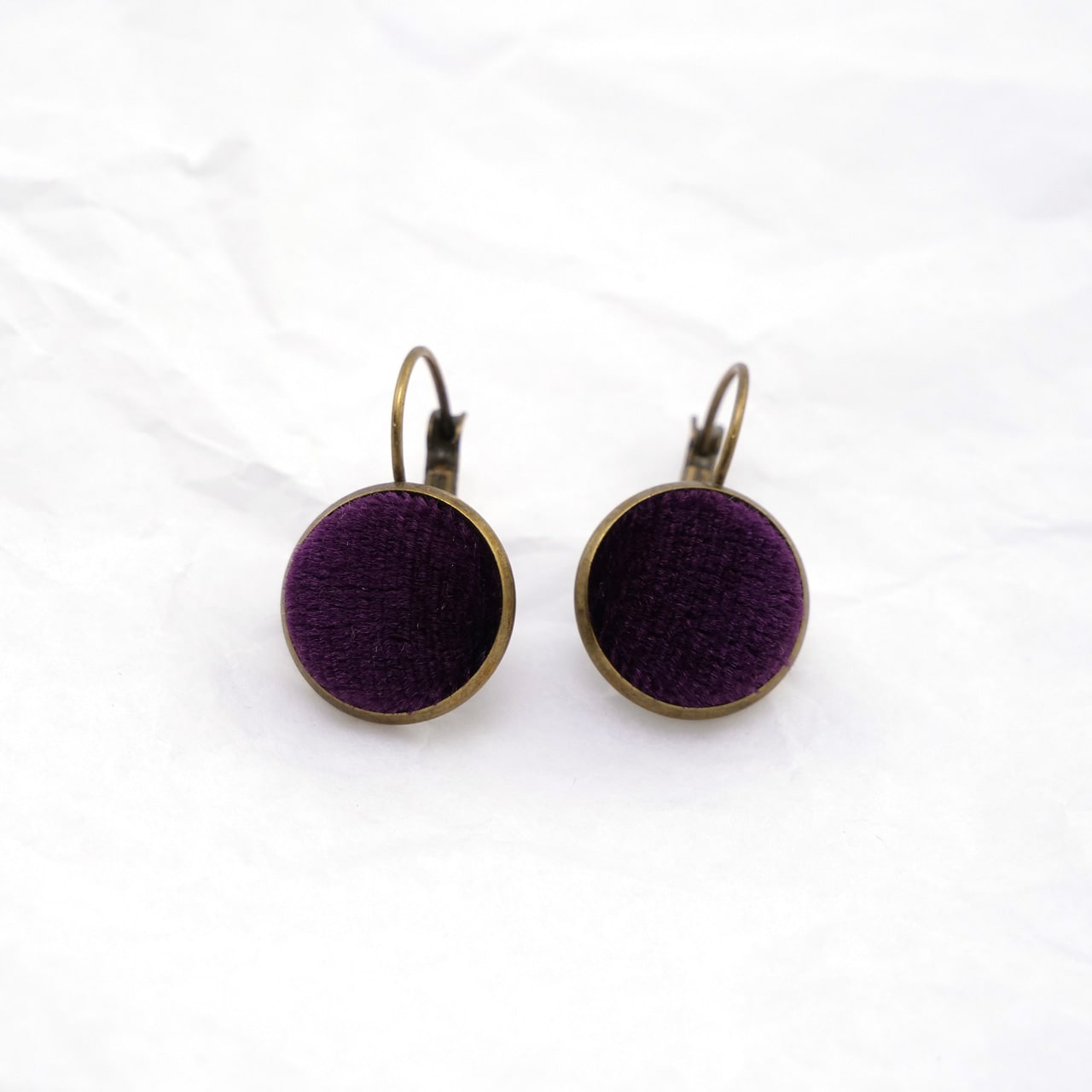 Ohrring Samt violett front